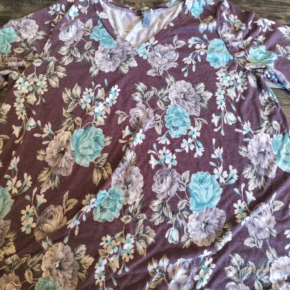 Floral V-Neck Women Top